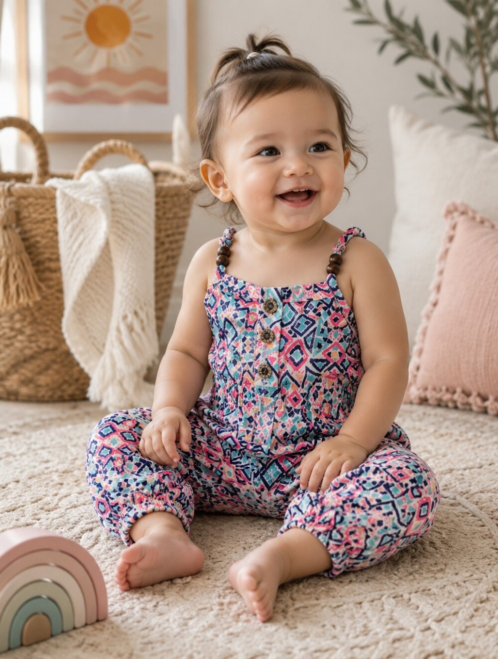 ✨ Carter’s Baby Girl Printed Romper – Size 3 Months ✨